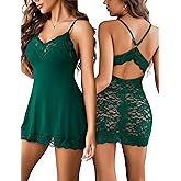Avidlove Lingerie for Women Sexy Babydoll Lingerie Dress Lace Trim Sleep Dress Back Criss-Cross Straps Lingerie