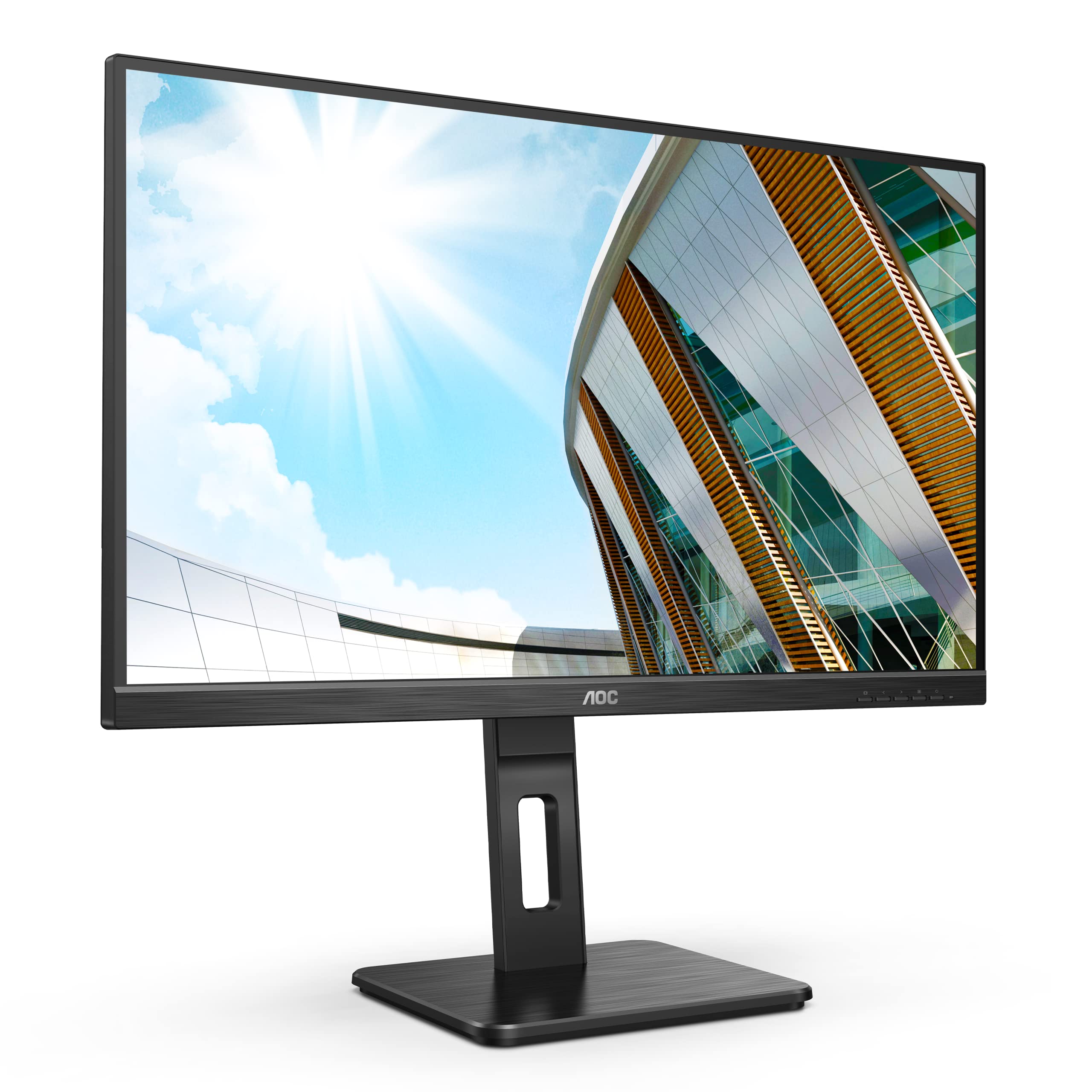 AOC Q27P2Q - 27 Inch QHD Monitor, 75Hz, 4ms, IPS, Height Adjust, USB Hub, Speakers, Adaptive Sync (2560x1440 @ 75Hz, 300cd/m², HDMI/DP/VGA/USB 3.2)