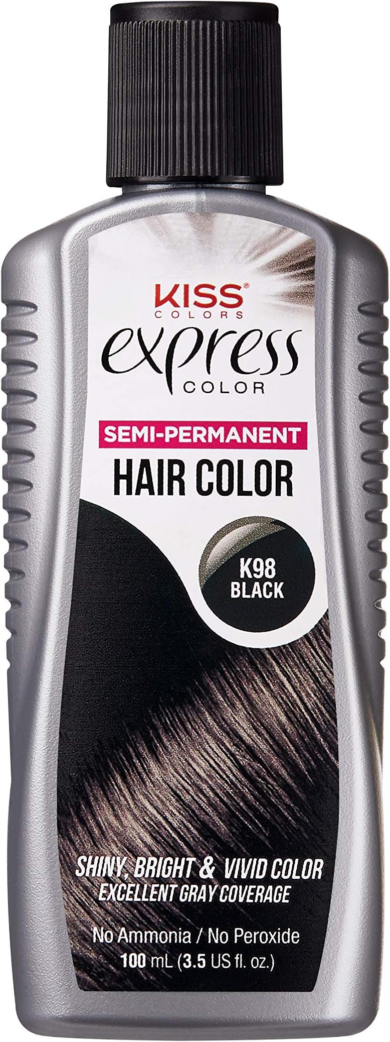 Kiss Express Color #K98 Semi- Permanent Black 3.5oz (2 Pack)