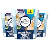 Glade 1-Wick 2in1 Scented Candle Jar, Moonlit Walk & Wandering Stream, Air Freshener Infused with Essential Oils, 4.08 Oz, 3 Count