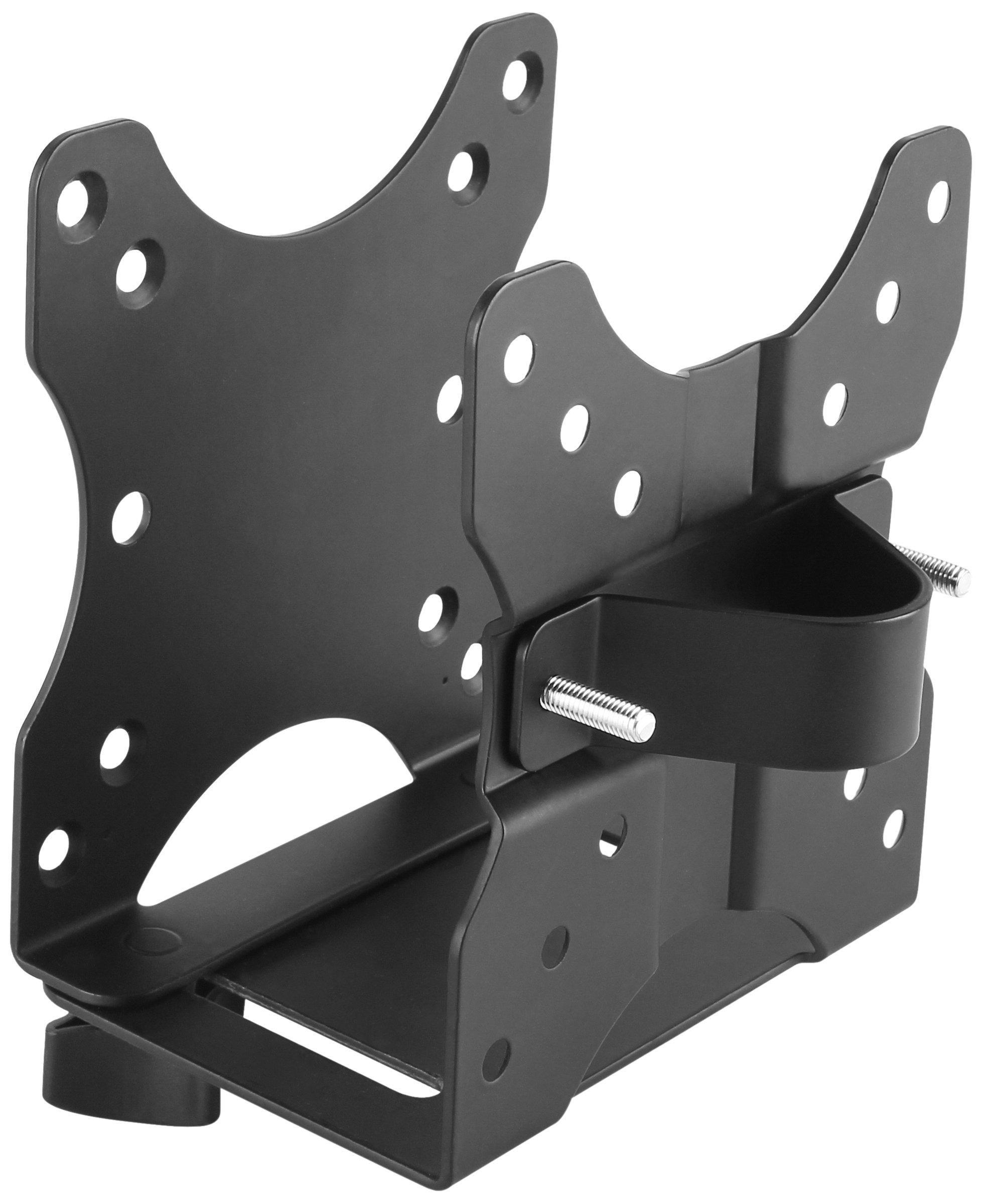 ICY BOX Mini PC Stand (Intel NUC, Mac mini etc.), Up to 5kg, Monitor Stand or VESA Mount, Variable Width, Steel, Black, IB-MSA102-VM