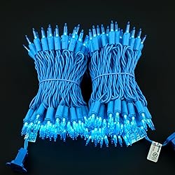 YULETIME 200 Blue LED Christmas Lights with Blue