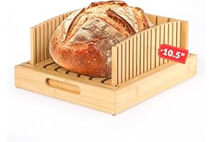 LukieBoee Sourdough Bread Slicer Guide – 10.5" Extra-Wide Cutting Surface Bread Slicer for Sourdough Rounds, Dual-Use Cutting & Serving Tray, Minimalist Design for Sourdough Lovers & Stylish Kitchens