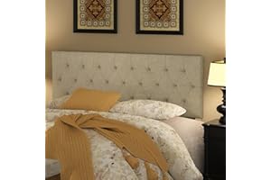 Furpopup Upholstered Headboard Queen Wall Mounted Headboard for Adjustable Bed Linen Height Adjustable Solid Wood Head Board Queen Easy Assembly for Bedroom, Dormitory, Rental Room(Beige)