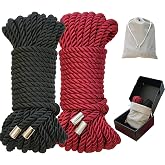 Soft Silk Rope, 8MM Satin Nylon Cord Set, Skin-Friendly Braided Rope, 2 Pack x 10M Black &amp; Red for Crafts, Gift Wrapping, Decoration, Hanging, DIY