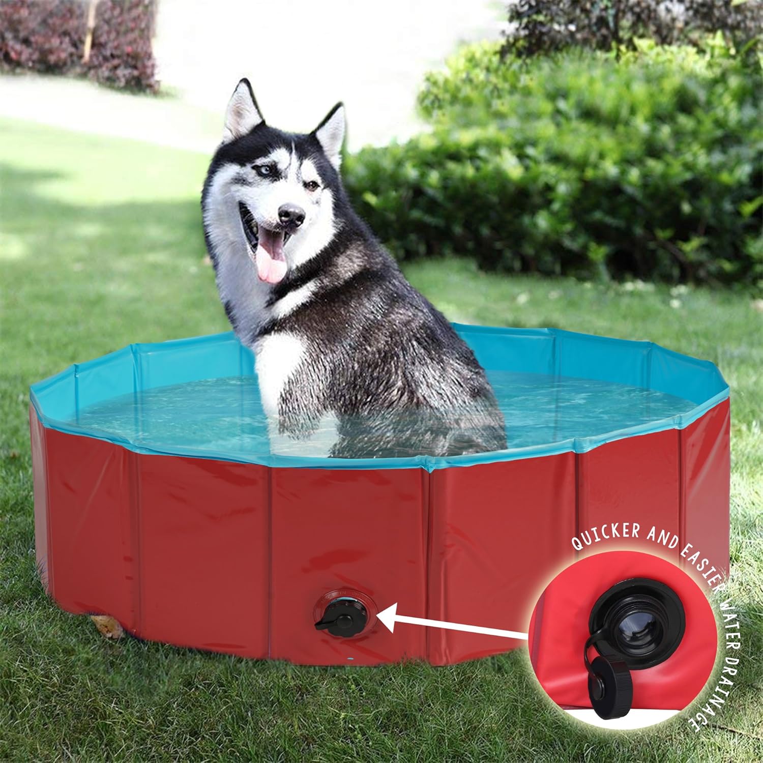 premium piscina para mascotas plegable 80x30cm multifuncional portatil pvc antideslizante banera para perros perrito gatos o como piscina para