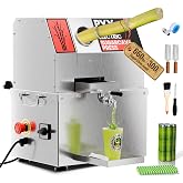 PYY Countertop Sugar Cane Juicer Machine - Electric 3-Roller Sugarcane Juice Press Stainless Steel Extractor, Sugarcane Machine with Cleaning Brush, 2 Peelers,Straws and Cups, 110V 19Inch