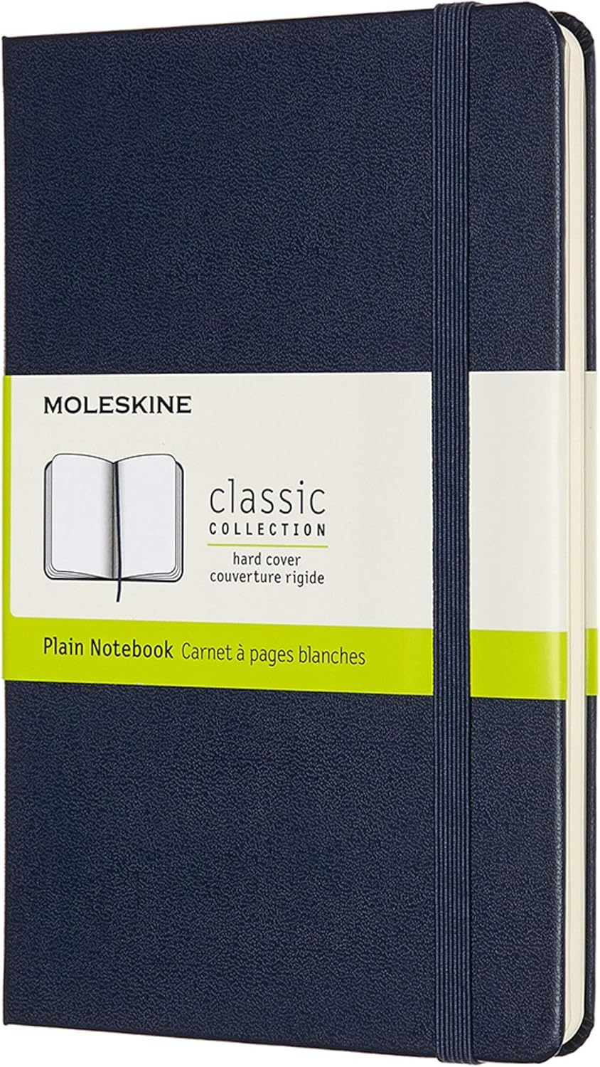 Moleskine Classic Plain Paper Notebook Hard Cover and Elastic