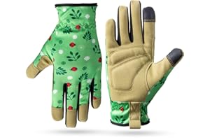 HODUP 1pairs Age 10-12 Kids Gardening Gloves, Light Duty Yard Work and Protective Outdoor Work Gloves for Boys and Girls (L,Green)