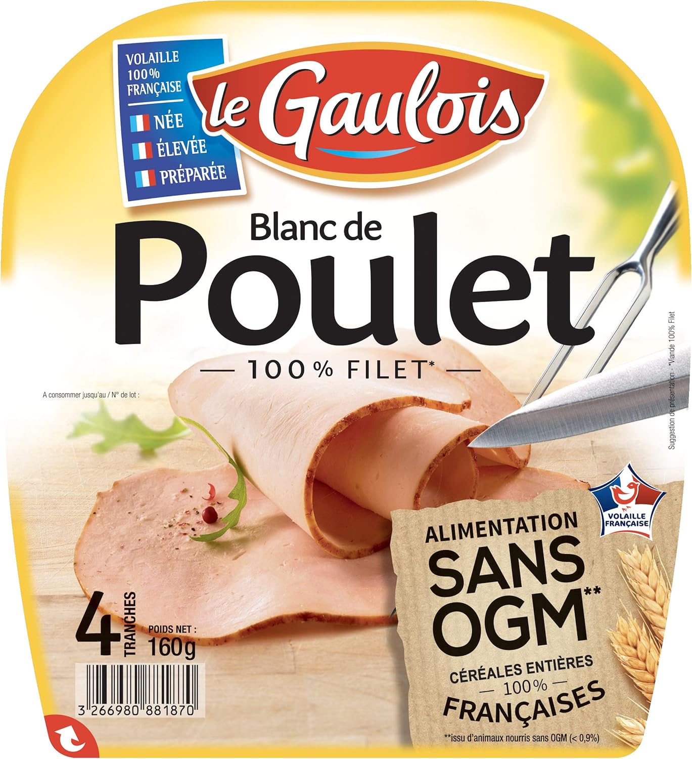 Le Gaulois Blanc De Poulet Sans Ogm 160 G Amazon Fr Epicerie
