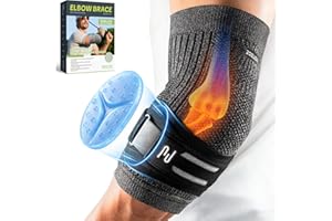 ZOELION 2X Support Tennis Elbow Brace with Targeted Gel-Pad Strap, Elbow Compression Sleeve & Counterforce Arm Band for Tendo