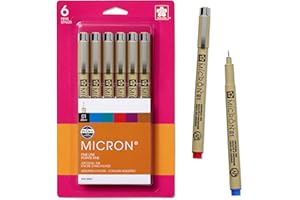 SAKURA 30063 6-Piece Pigma Micron Assorted Colors 01 Ink Pen Set
