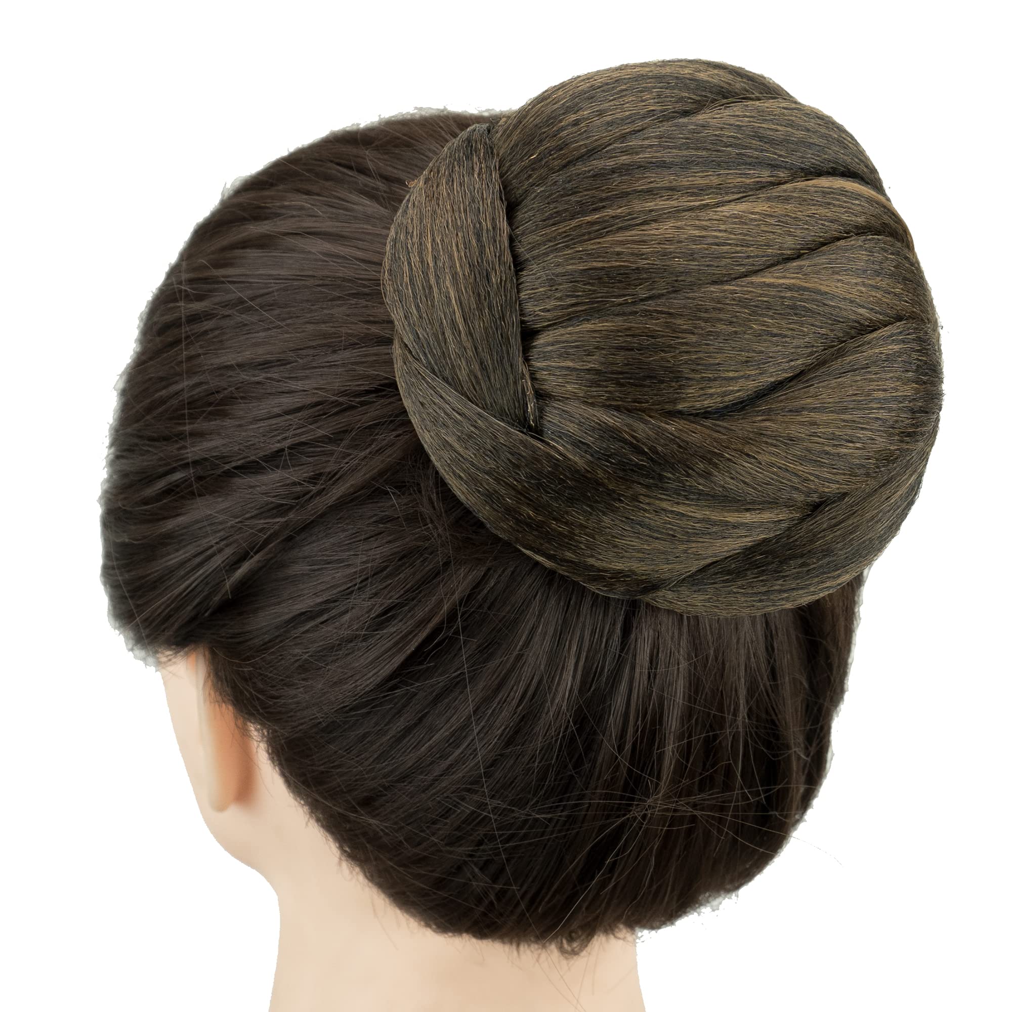 IMISSU Dancer Braided Chignon Hair Cover Donut Hairpieces Scrunchie Hair Bun Wig Updo on Wedding Party (M1 Mix Brown)