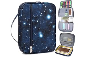 JIANYA Bible Covers for Kids Boys Bible Book Cover Case Teen Youth Bible Bags with Pockets Handle Childrens Galaxy Scripture Church Bag