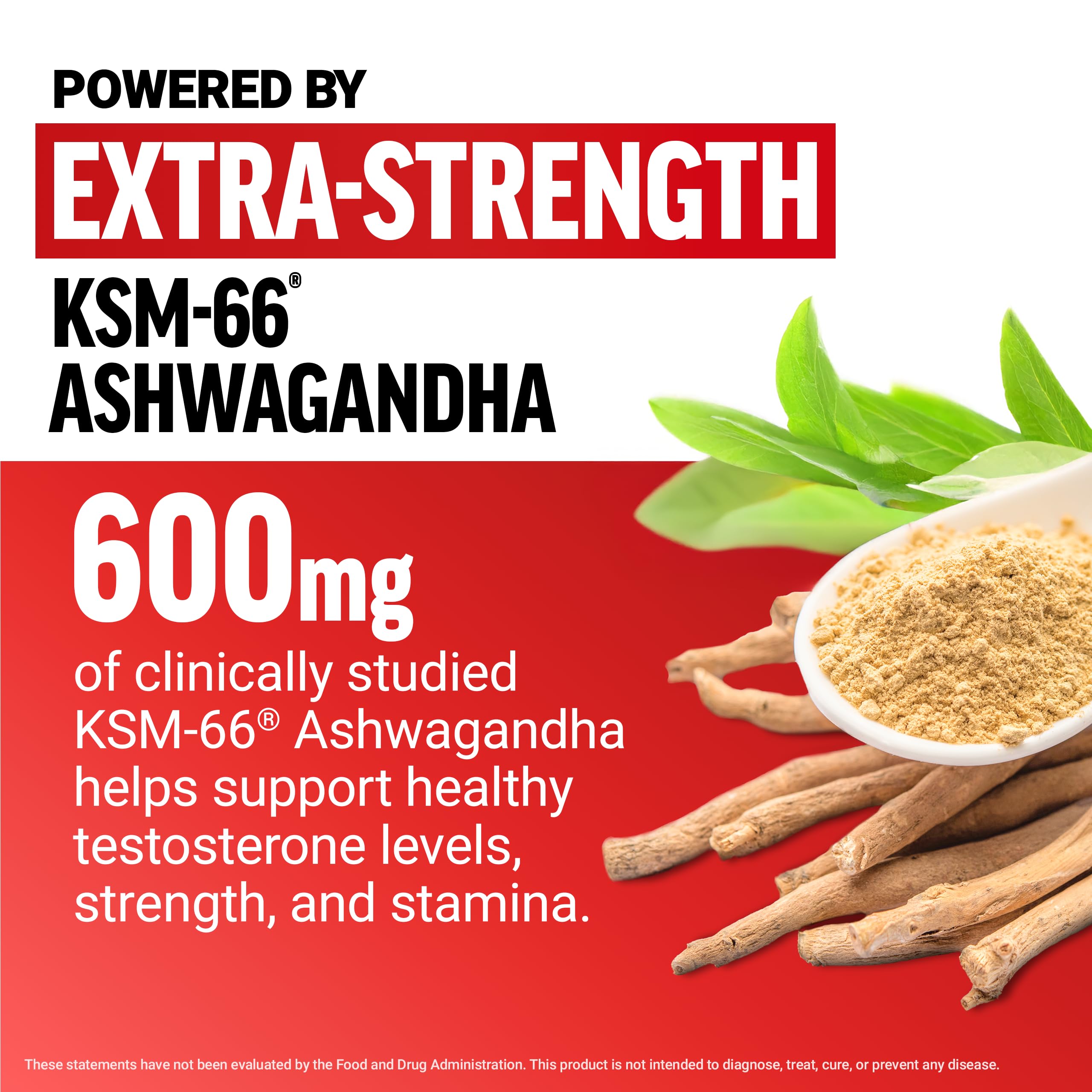 FORCE FACTOR Test X180, Testosterone Support for Men with Clinically Studied KSM-66 Ashwagandha, Boron, Vitamin D & Zinc, Support Testosterone & Performance, Berry Blast, 60 Soft Chews
