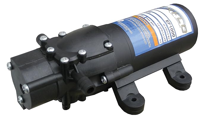 Everflo EF1000-BOX 12V Diaphragm Pump with 3/8" Hose Barb Ports, 1.0, GPM, Npt