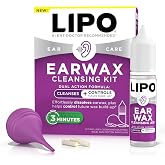 LIPO Earwax Removal Kit, Ear Wax Drops with Bulb Syringe &amp; Plugs | Cleaning for Clogged Ears, Peroxide-Free, Gentle Care, Daily Hygiene &amp; Build-Up