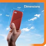 WD 500GB My Passport Portable SSD USB C NVMe Up to 1050 MB/s Red view 3