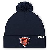 FOCO NFL Unisex-Adult NFL Team Logo Basic Pom Beanie Hat
