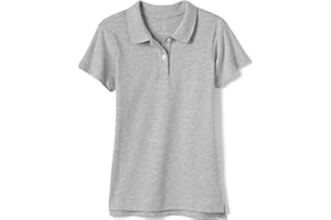 Lands' End School Uniform Girls Short Sleeve Feminine Fit Interlock Polo Shirt
