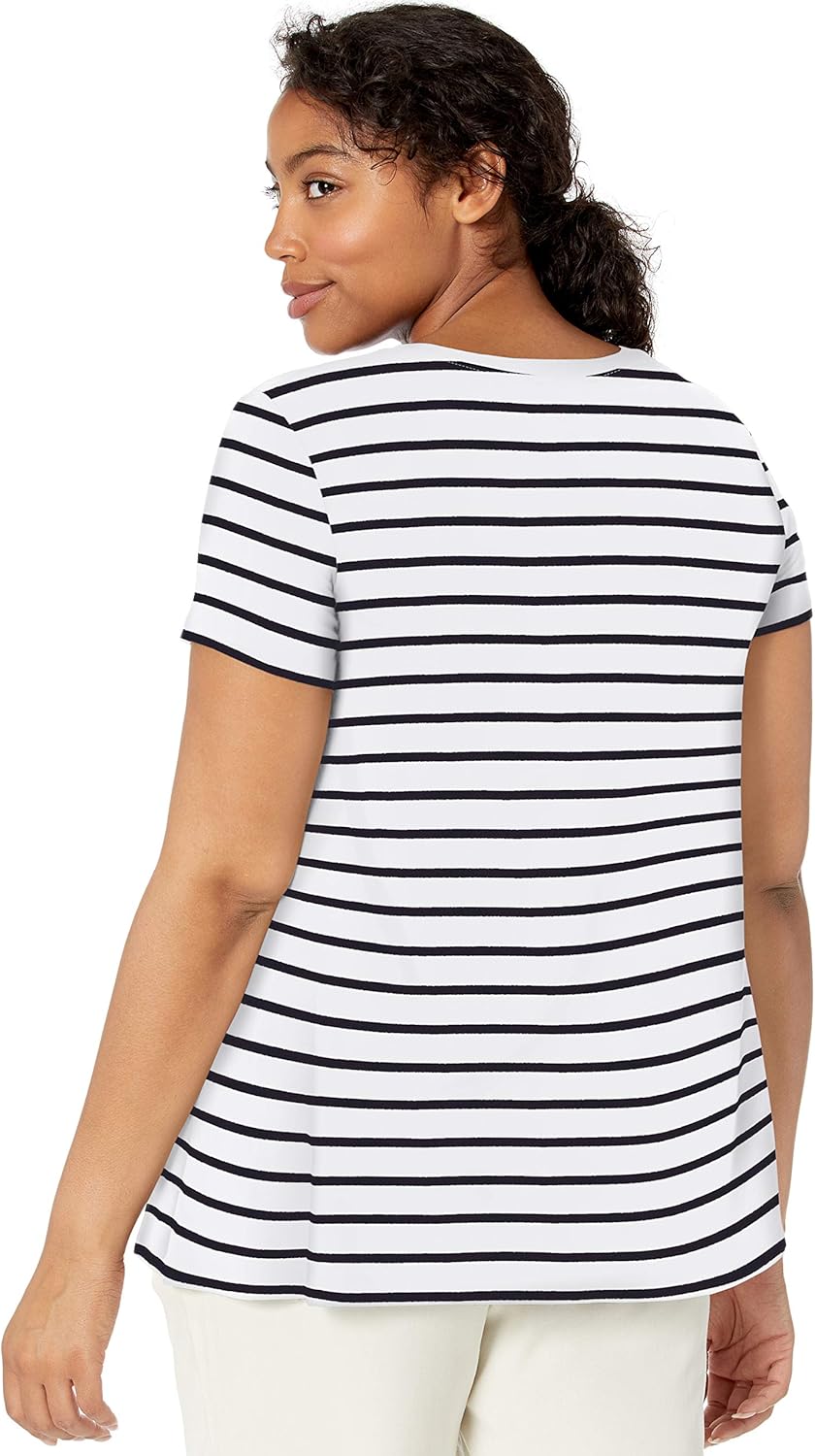  Brand - Daily Ritual Women's Jersey Short-Sleeve Scoop Neck Swing T-Shirt: Clothing