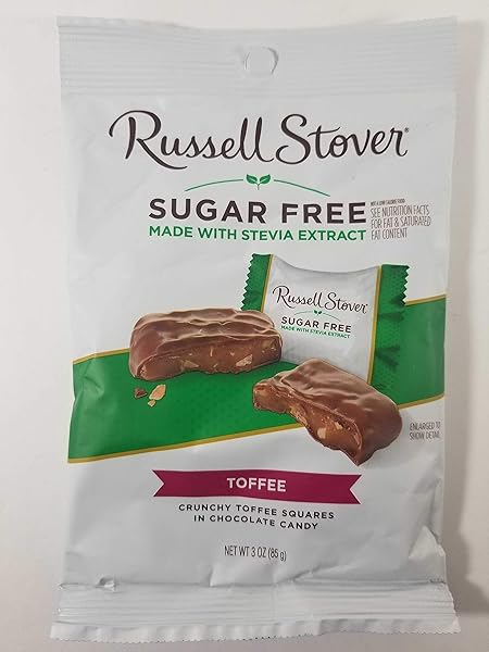 RUSSELL STOVER SUGAR FREE TOFFEE SQUARES 3OZ (PACK OF 3)