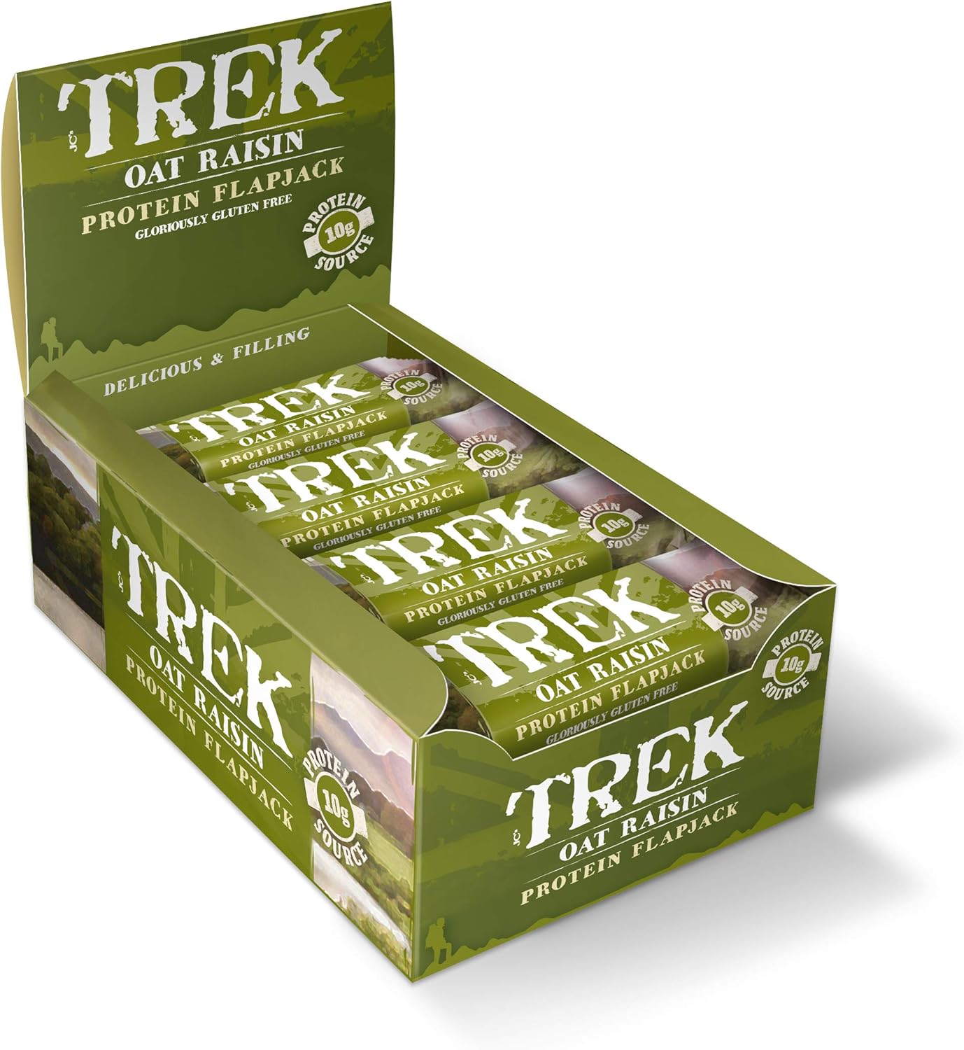 Trek Protein Flapjack Bar Oat Raisin Pack of 16 Bars Amazon.co.uk