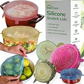 Reusable Silicone Stretch Lids for Food Storage in Fridge - Elastic Heat-Resistant Bowl Covers, Cups, Cans, Jars - Universal 
