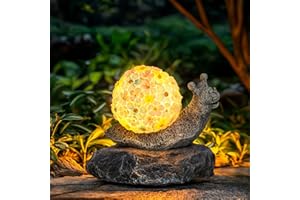 Rumiom Outdoor Solar Garden Statue Lights with Glowing Shell, Christmas & Birthday Gifts for Women, Garden Statues for Yard Decor, Snail