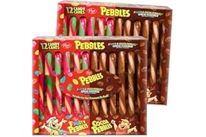 SNACKIVORE Fruity Pebble Candy Canes Pack of 2