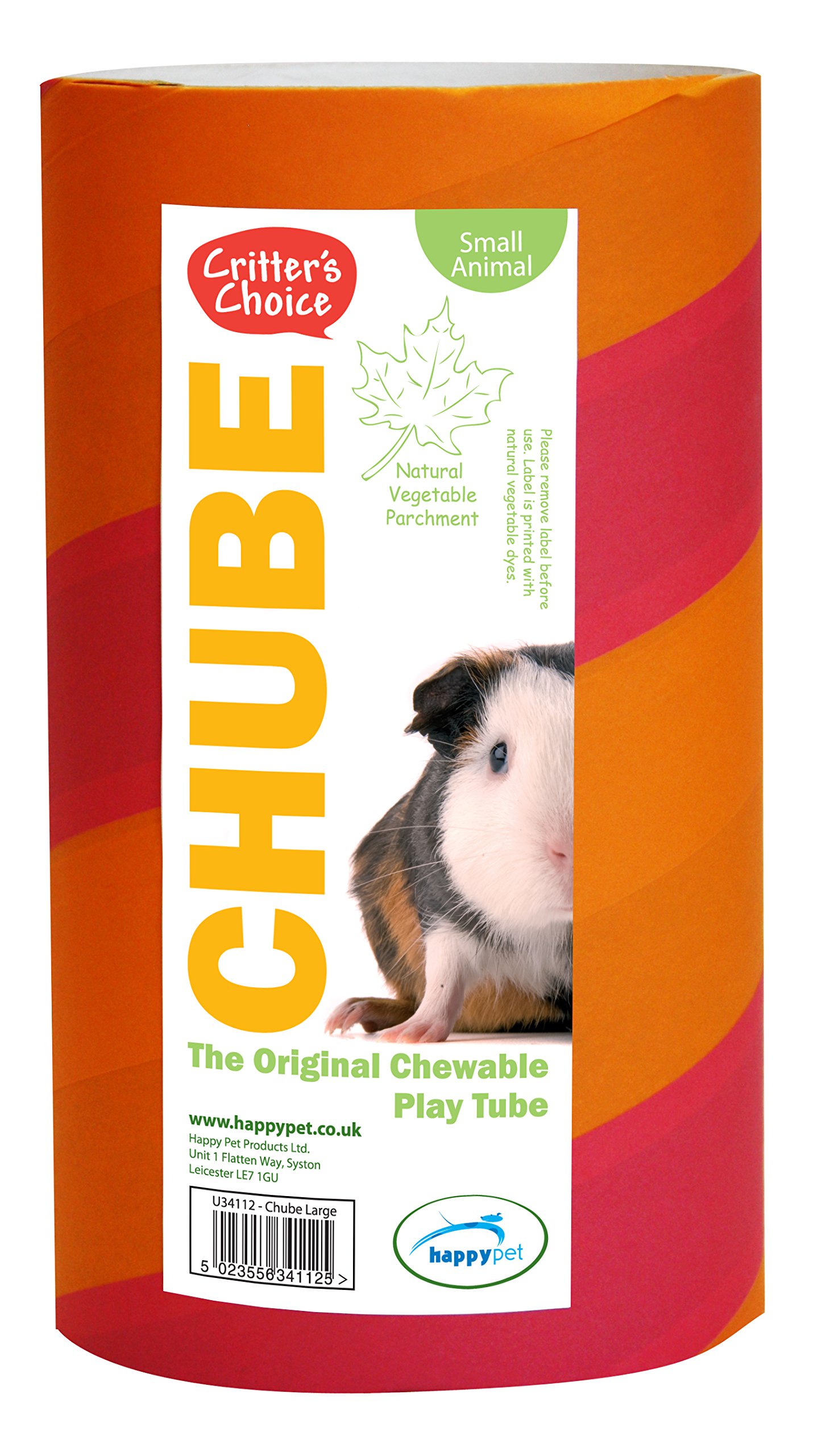 Critters Choice Chube Original Chewable Play Tube, Natural Vegetable Parchment, Small Breeds, Large