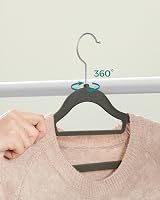 SONGMICS Velvet Hangers 100 Pack Non-Slip 0.6 cm Thick 43.5 cm Grey CRF100V view 7