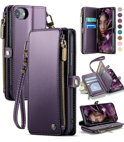 Funda De Cuero Para IPhone SE 2020/7/8 Con Ranuras Para Tarjetas Y Soporte
