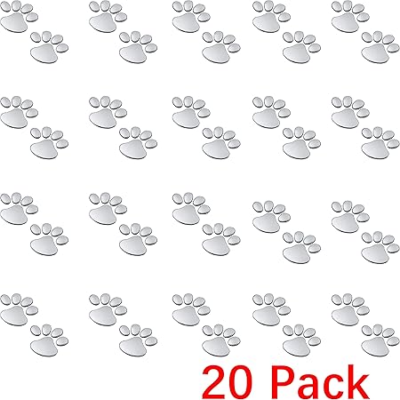 Amazon パック 3d Pvc犬paws車ステッカー 4ステッカー合計 自己粘着deca車ステッカー エンブレムデカール装飾カラーシルバー装飾ギフト 誕生日ギフト 車 We販売税金を支払います Kt ステッカー デカール 車 バイク