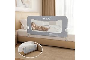 HOMEAL 47in Foldable Toddler Bed Rails with U-Shape Base, Bed Rail for Toddlers, Baby Bed Rail Guard for King Size Bed Queen Size Bed Full Size Bed Twin Size Bed, Bed Rail for Baby, Grey