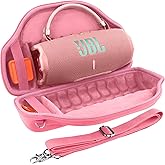 co2CREA Case for JBL Charge 6 Waterproof Portable Bluetooth Speaker, Hard Travel Bag with Detachable Shoulder Strap (Pink Case)