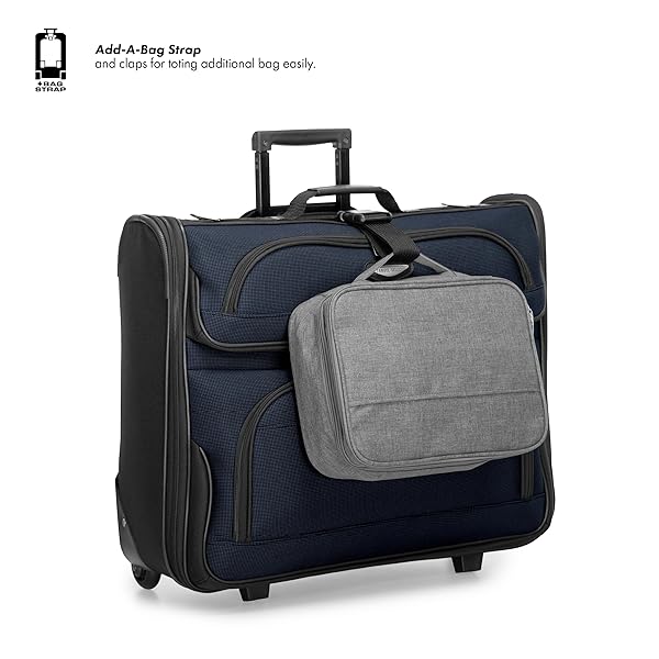 TRAVEL SELECT AMSTERDAM BUSINESS ROLLING GARMENT BAG, SOFTSIDE EXPANDABLE ROLLING 2-WHEELED SUIT CARRIER, NAVY, ONE SIZE