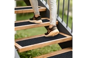 LIFEGRIP STAY ON TRACK LifeGrip Anti Slip Traction Treads (10-Pack), 6 inch X 28 inch, Best Grip Tape Grit Non Slip, Outdoor Non Skid Tape, High Traction Friction Abrasive Adhesive for Stairs Step, Black (6" X 28" X 10P)