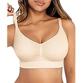 Lover-Beauty Wireless Bras for Women Push Up Full Coverage Seamless Everyday Bras Padded Sports Bra with Adjustable Straps