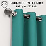 Rayyan Linen Readymade Blackout Eyelet Ring Top Curtains 46x72 Teal view 4