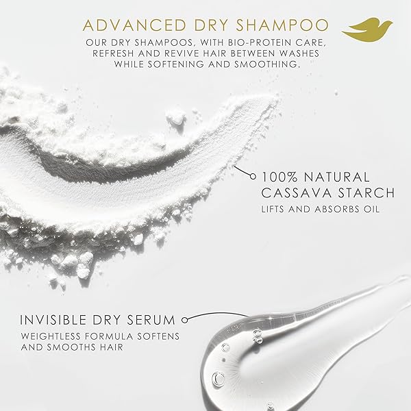DOVE ADVANCED DRY SHAMPOO VOLUME & FULLNESS REFRESH & REVIVE FLAT HAIR WITHOUT WATER FOR 2 DAYS OF FRESHNESS & BOUNCE 5 OZ