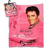 Midsouth Products Elvis Throw Blanket 50" X 60" - Pink with Guitars