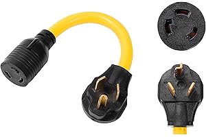 ONETAK NEMA 10-30P to L6-30R 240V 30 Amp 3 Prong Male Plug to Twist Lock 3 Prong Female Receptacle Generator Welder Dryer EV Charger Power Cord Adapter Connector
