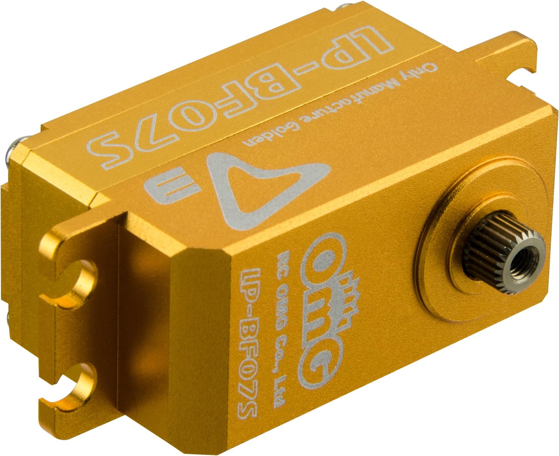 RCOMGs D3-LP-BF07S all metal brushless low profile servo Applicable for the R/C Car and Drifting Rudder (1:10) and R/C Helis lock tail (700series and larger) Gold