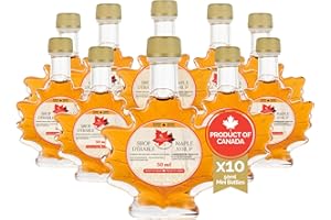 Little Quebec Sugar Shack Canadian Maple Syrup, Bulk Format 10 x 50ml Bottles | Grade A Amber Rich Taste | Mini Bottles | Ide