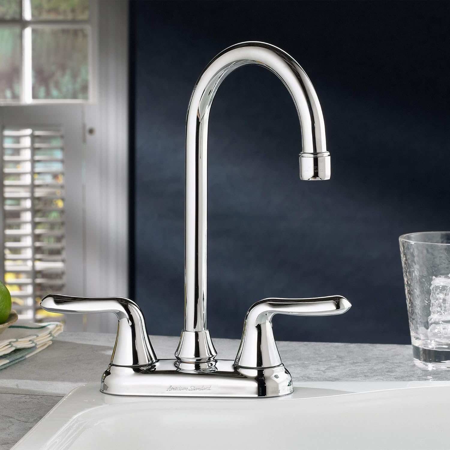 American Standard 2475500.002 Colony Soft 2-Handle High-Arc Bar Sink Faucet, 1.5 GPM, Polished Chrome - - 