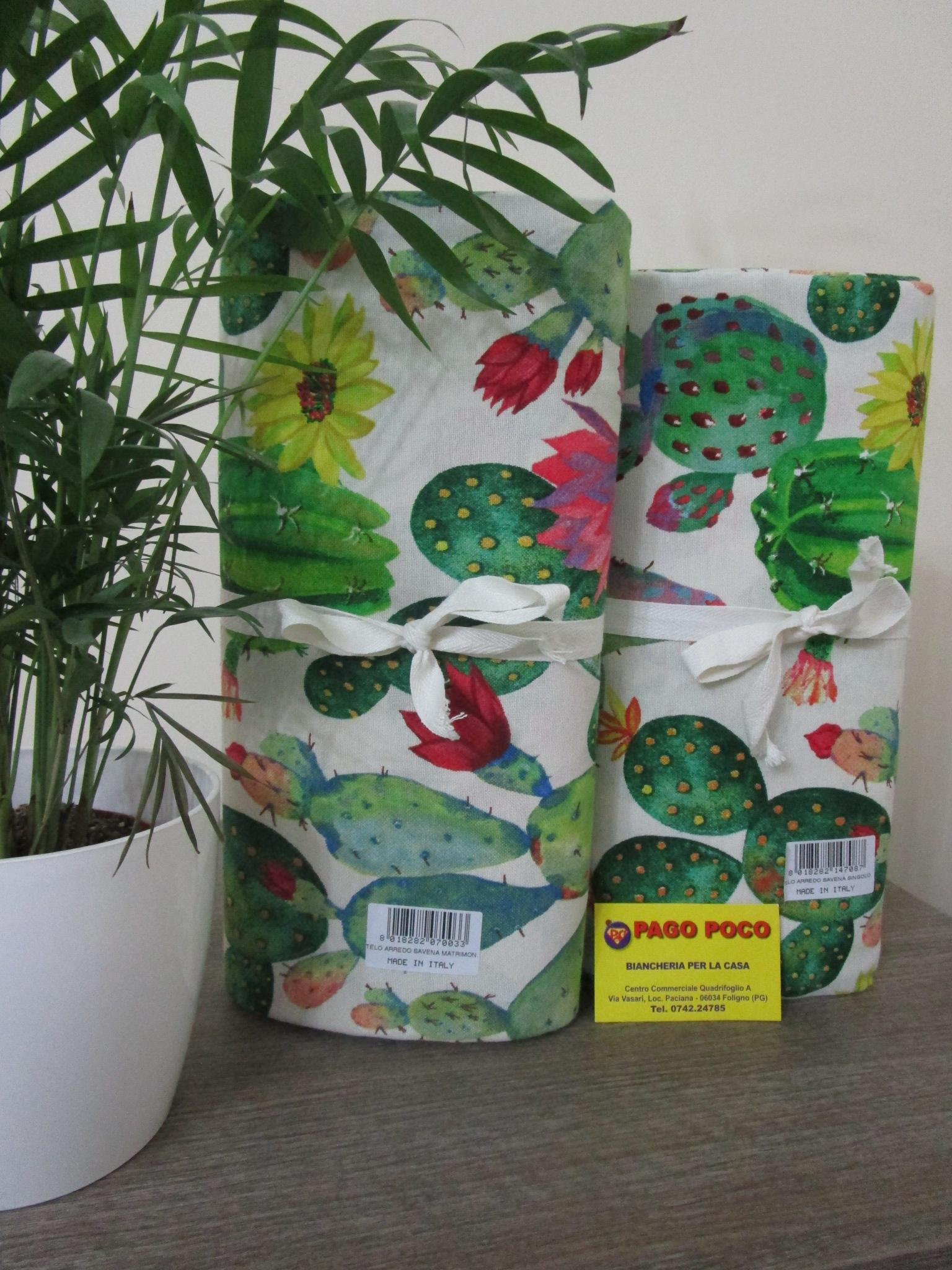 Pago Poco I pay little New!!! 2020-2021 Collection!!! Cactus Pattern Furnishing Cover 100% Cotton Made in Italy!!! (165x270cm)