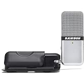 Samson Go Mic Portable USB Condenser Microphone for Video Conferencing | 16-bit/44.1 kHz, switchable cardioid/omni mode, headphone output, for podcast, streaming and home recording