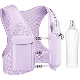Zelvot Running Vest for Women Men, USA Original Patent, Adjustable Chest Straps Running Hydration Vest with 500ml Soft Flask, Lightweight Reflective Hydration Backpack for Marathon
