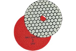 HXIN Diamond Polishing Pads 4inch 100mm 3-Steps PRO for Dry Buffing on Granite Marble Stone Concrete Tile Ceramic Floor Smoothing renovate Removing Marks with Nylon Backing (1pc, 3rd Step)